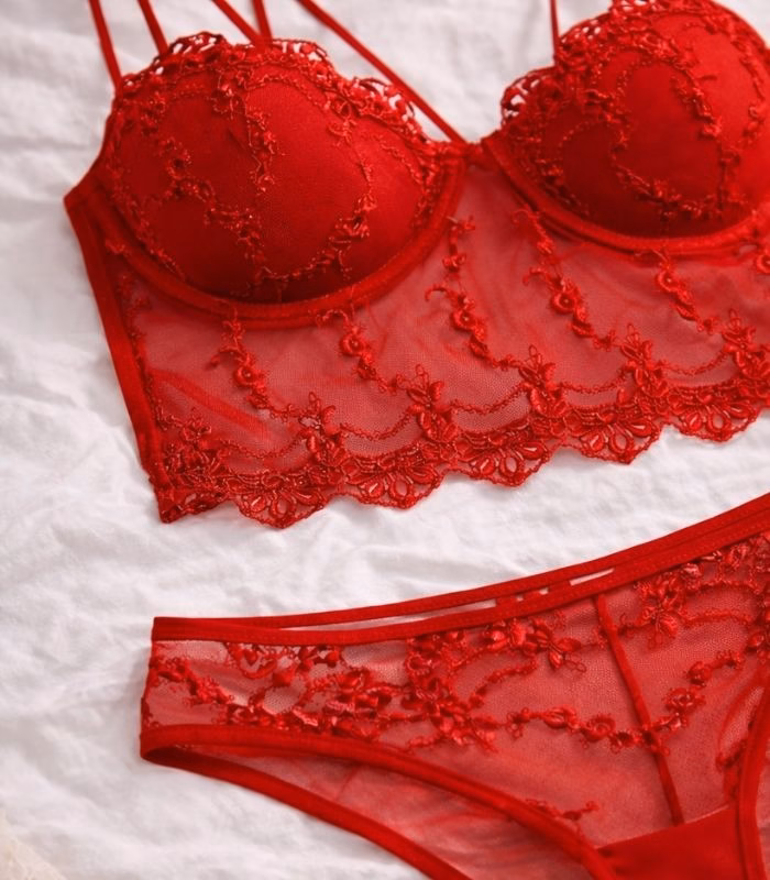 Kırmızı Kadın Bralet Takımı - Görsel 4