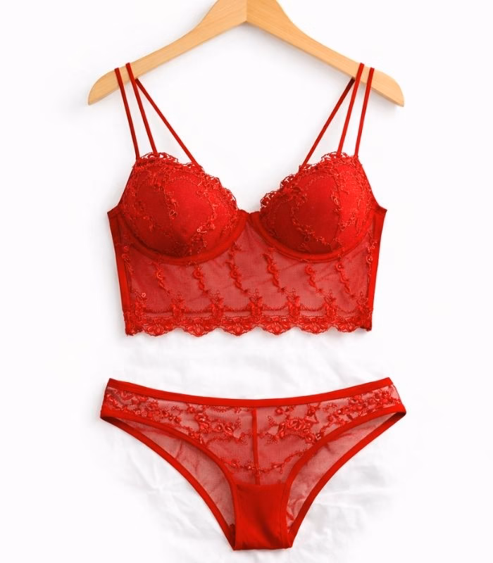 Kırmızı Kadın Bralet Takımı - Görsel 5